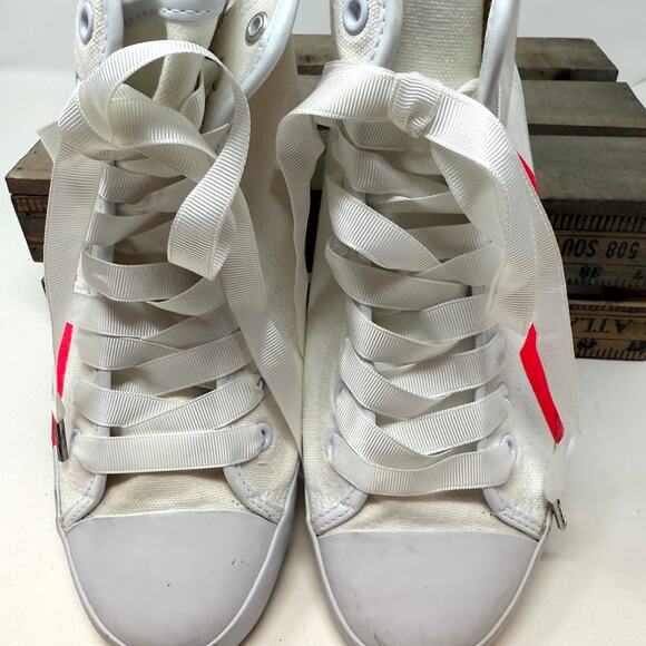 Be & D Bright Lights Big City Stiletto High Heel Sneakers Neon Pink Size 10 - Picture 5 of 8